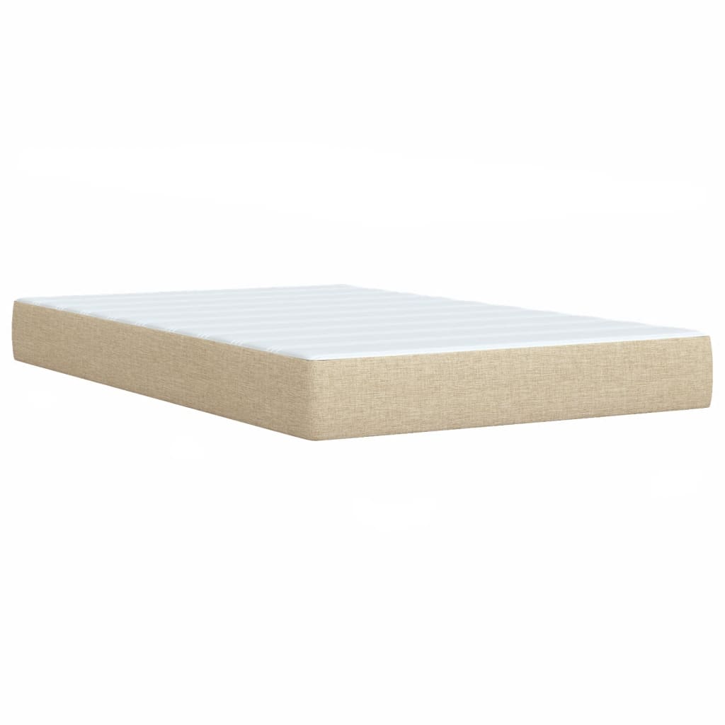 Box Spring Bed with Mattress Cream 120x200 cm Fabric