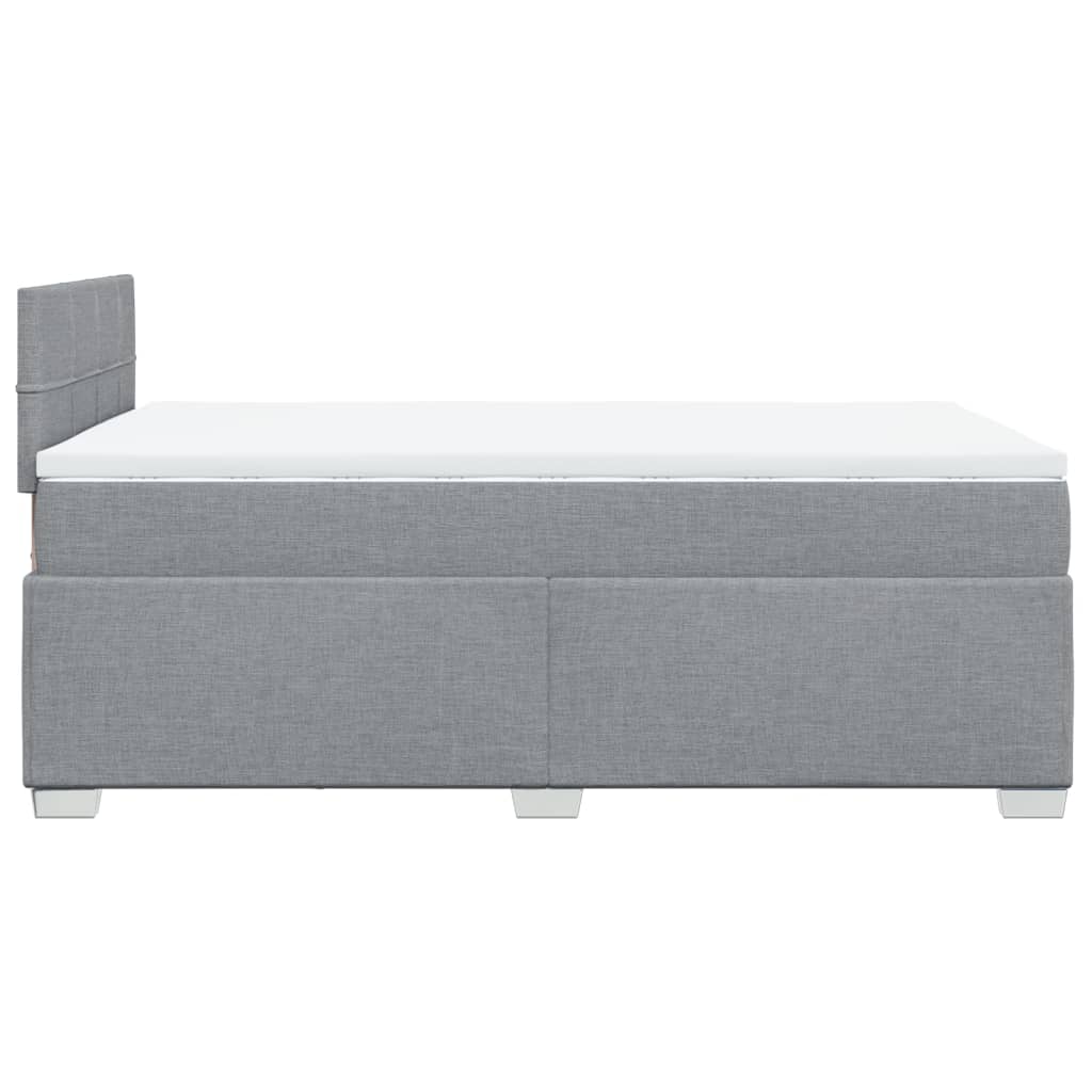 Box Spring Bed with Mattress Light Grey 120x200 cm Fabric