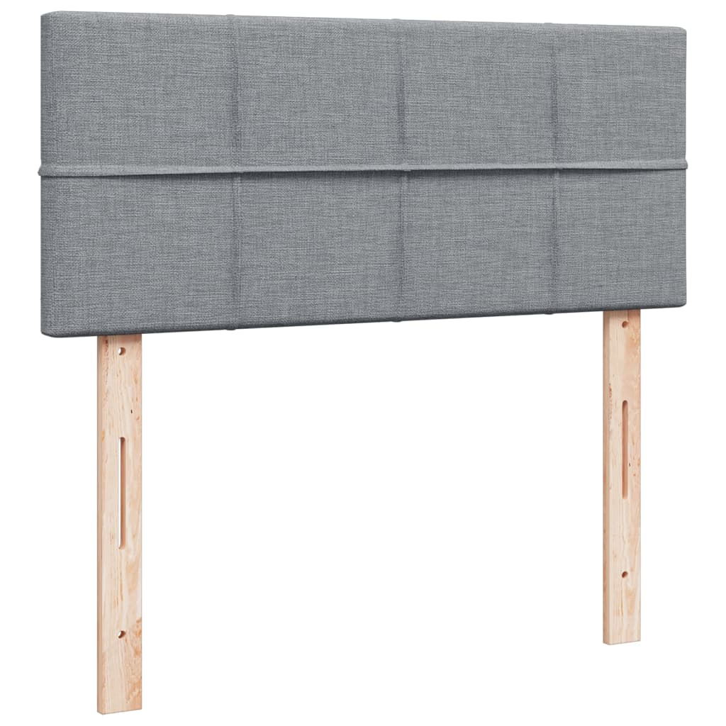 Box Spring Bed with Mattress Light Grey 120x200 cm Fabric