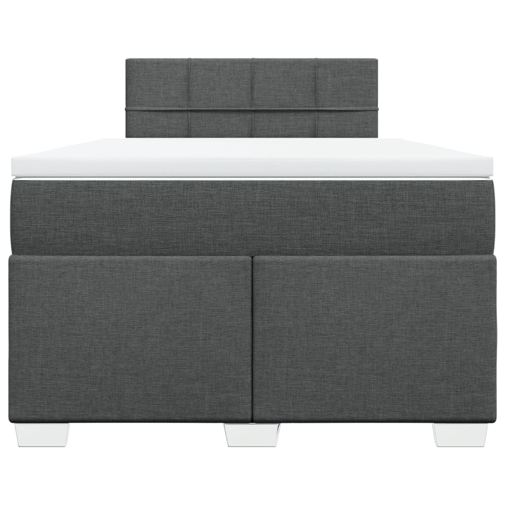 Box Spring Bed with Mattress Dark Grey 120x200 cm Fabric