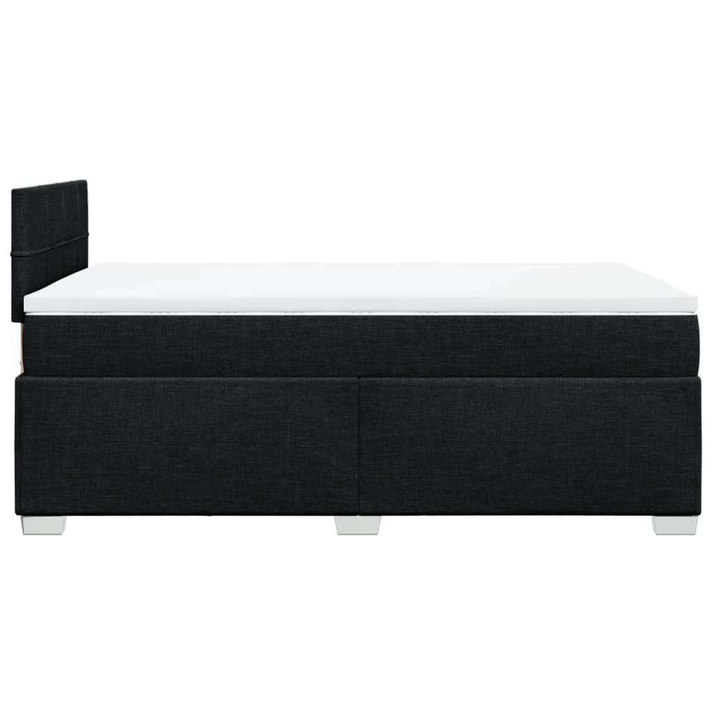 Box Spring Bed with Mattress Black 120x200 cm Fabric
