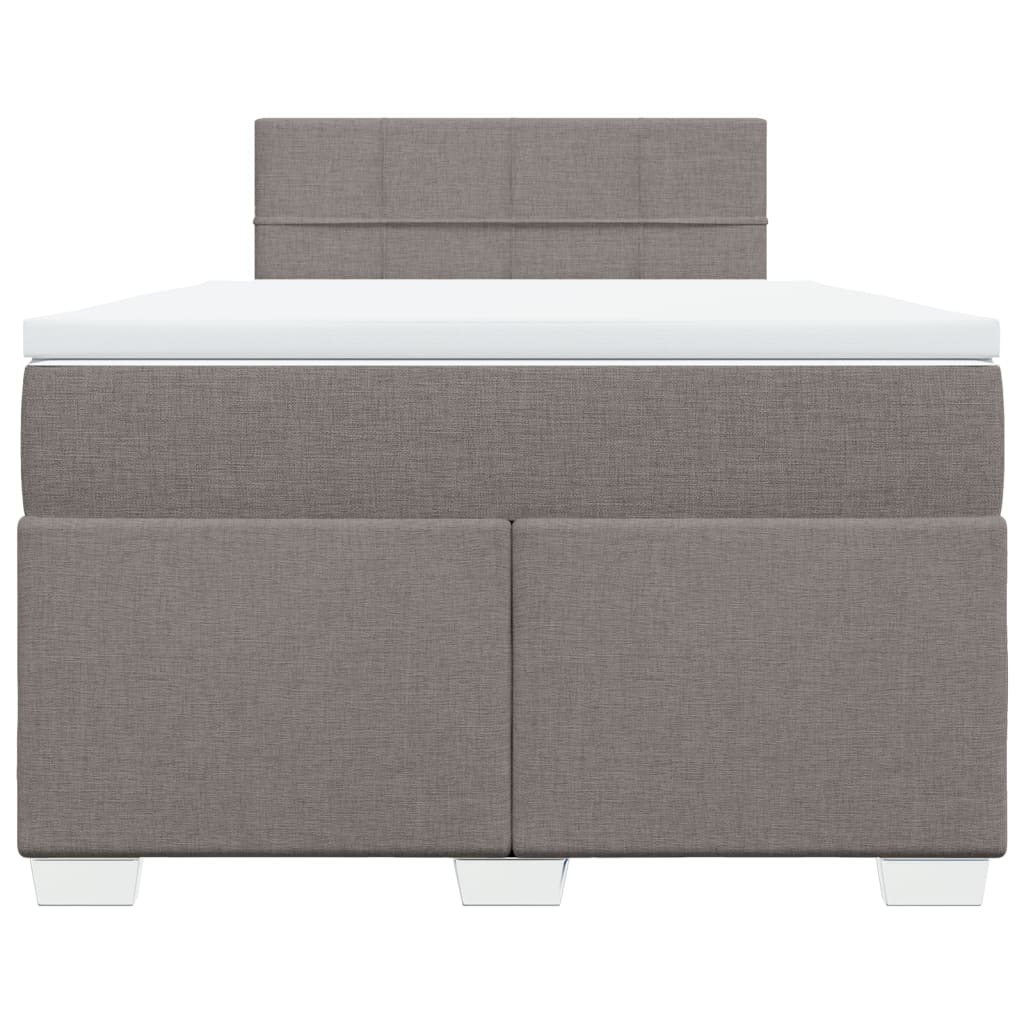 Box Spring Bed with Mattress Taupe 120x200 cm Fabric