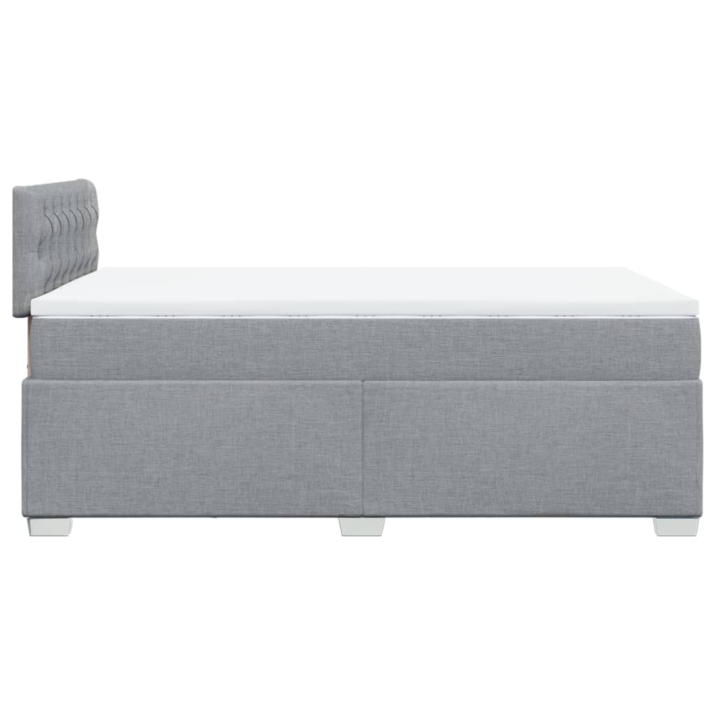 Box Spring Bed with Mattress Light Grey 120x200 cm Fabric