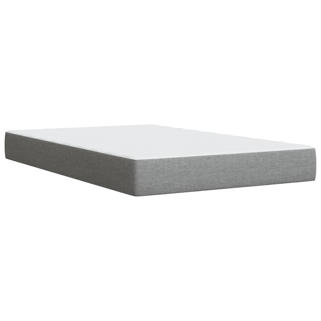 Box Spring Bed with Mattress Light Grey 120x200 cm Fabric