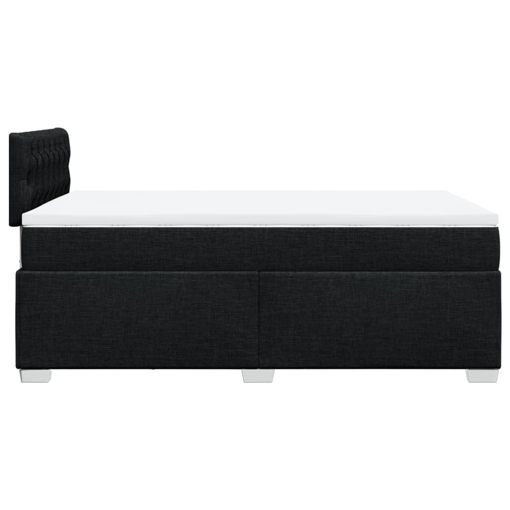 Box Spring Bed with Mattress Black 120x200 cm Fabric