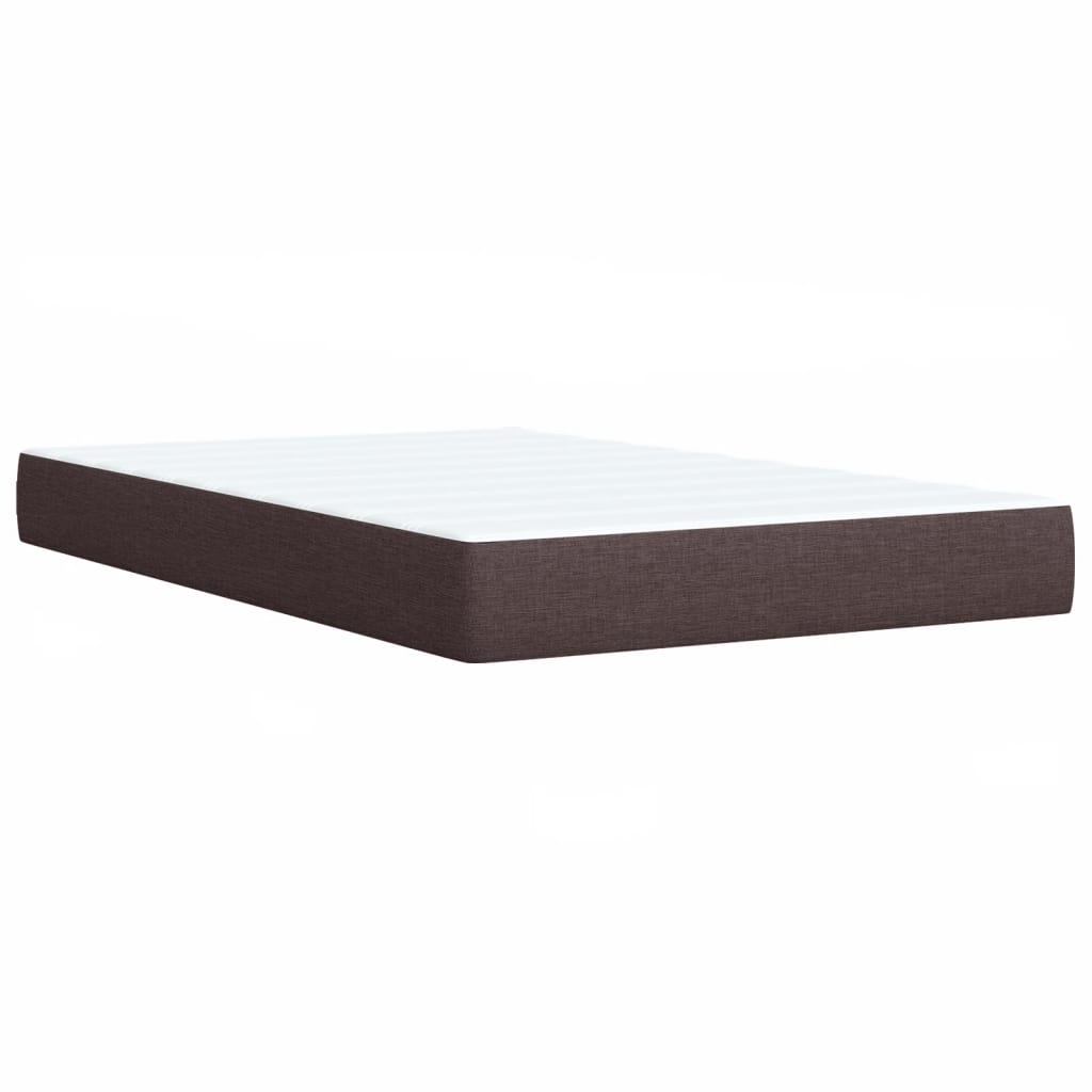 Box Spring Bed with Mattress Dark Brown 120x200 cm Fabric