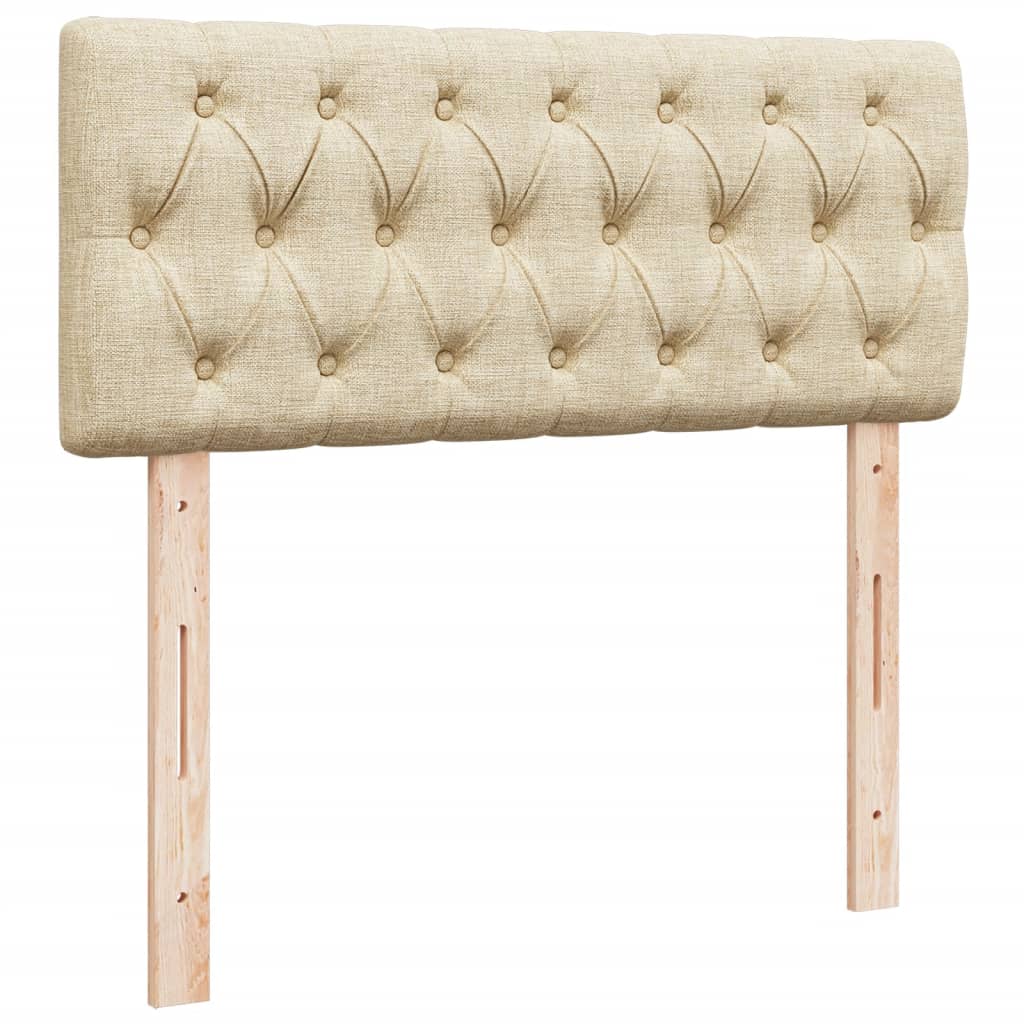 Box Spring Bed with Mattress Cream 120x200 cm Fabric