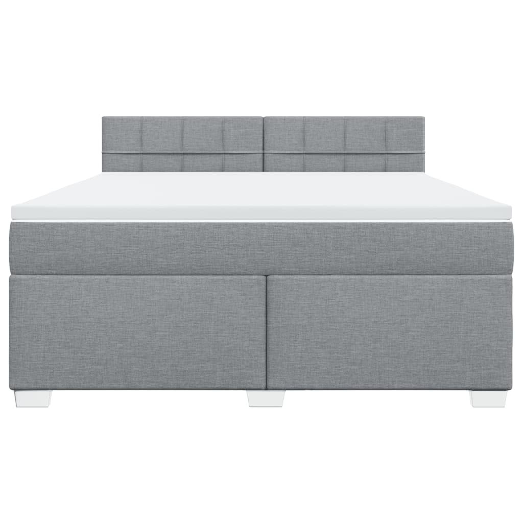 Box Spring Bed with Mattress Light Grey 180x200 cm Fabric