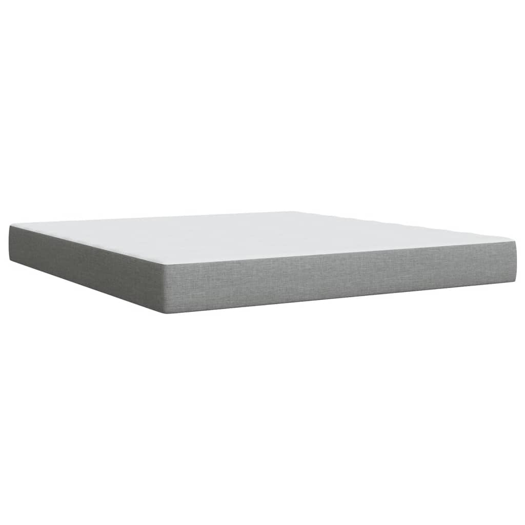 Box Spring Bed with Mattress Light Grey 180x200 cm Fabric