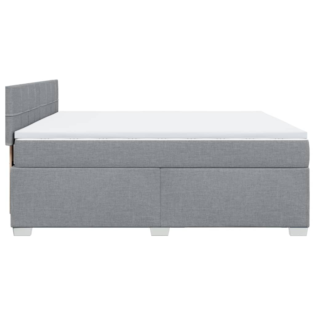 Box Spring Bed with Mattress Light Grey 180x200 cm Fabric
