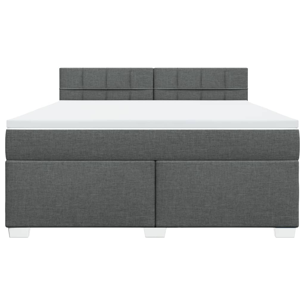 Box Spring Bed with Mattress Dark Grey 180x200 cm Fabric