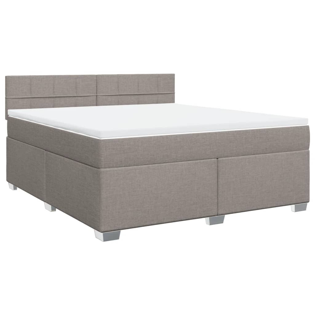 Box Spring Bed with Mattress Taupe 180x200 cm Fabric