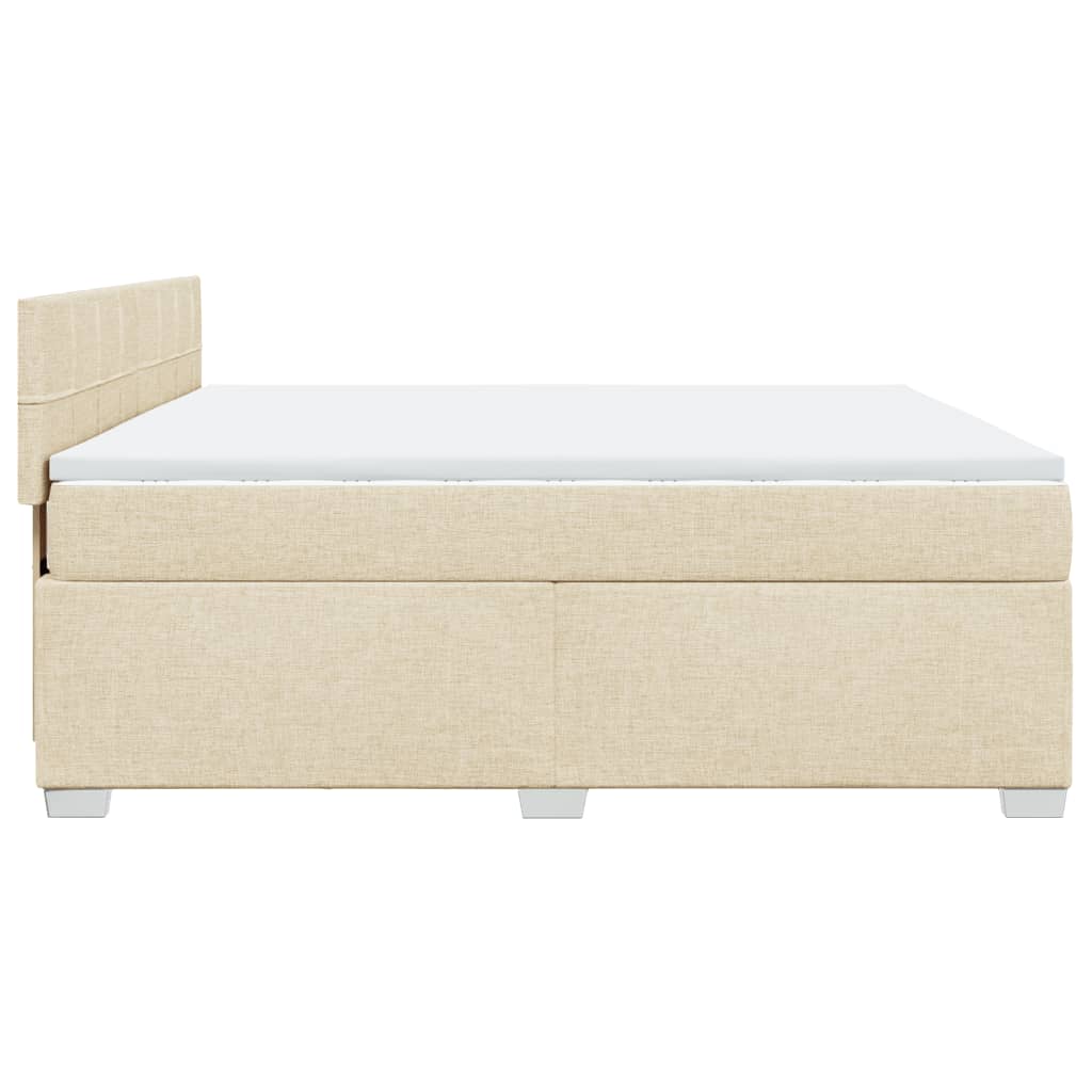 Box Spring Bed with Mattress Cream 180x200 cm Fabric