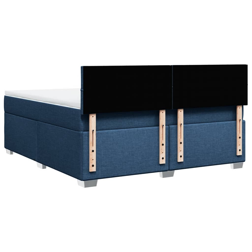 Box Spring Bed with Mattress Blue 180x200 cm Fabric