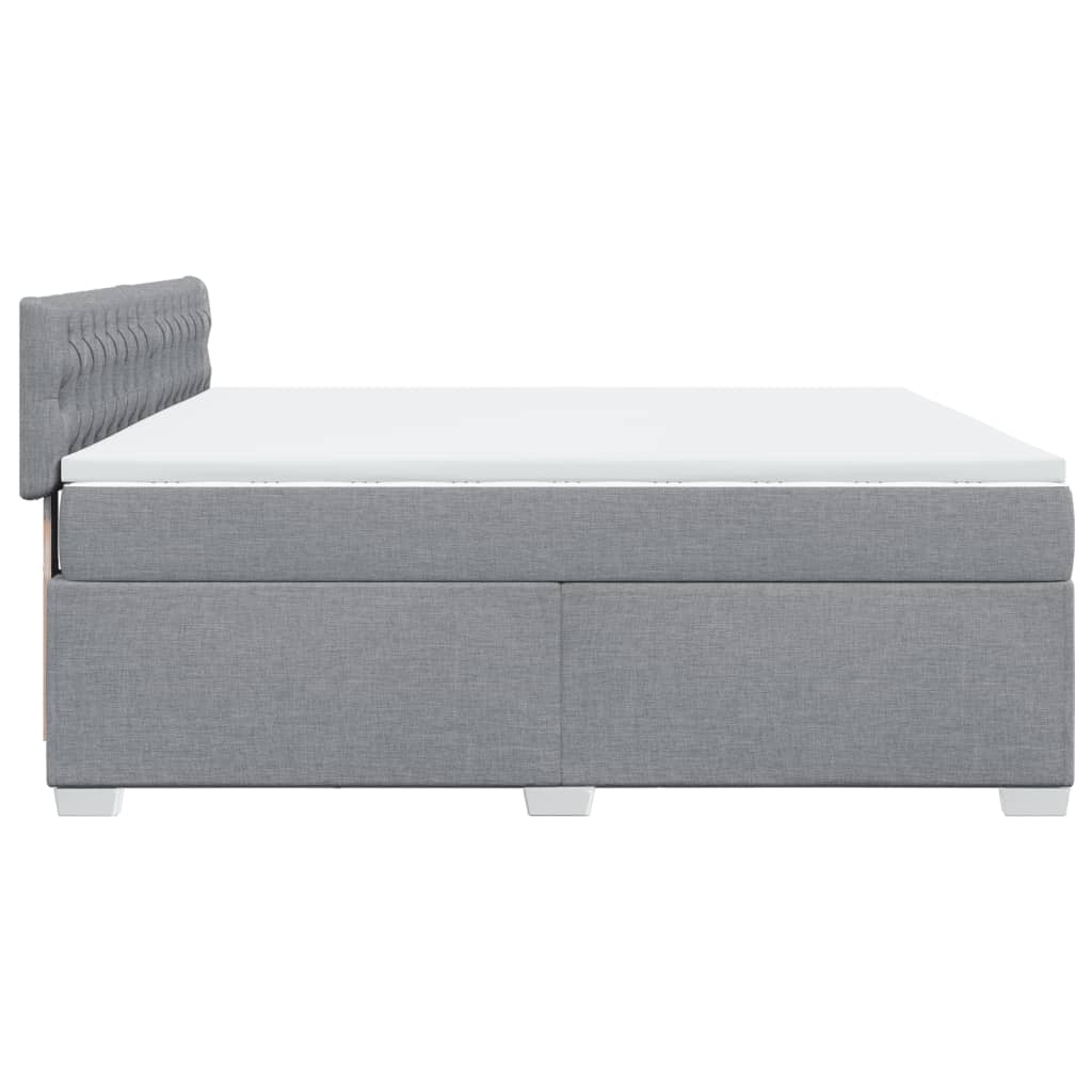 Box Spring Bed with Mattress Light Grey 180x200 cm Fabric