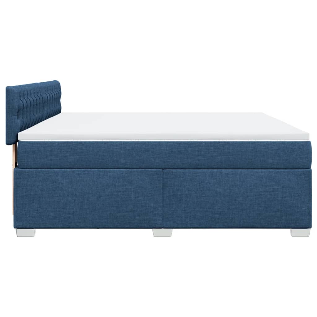 Box Spring Bed with Mattress Blue 180x200 cm Fabric