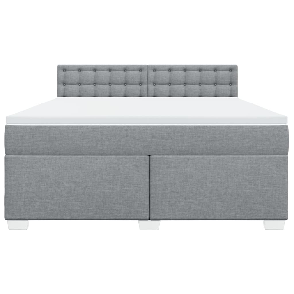 Box Spring Bed with Mattress Light Grey 180x200 cm Fabric