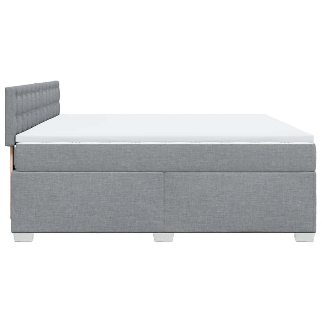 Box Spring Bed with Mattress Light Grey 180x200 cm Fabric