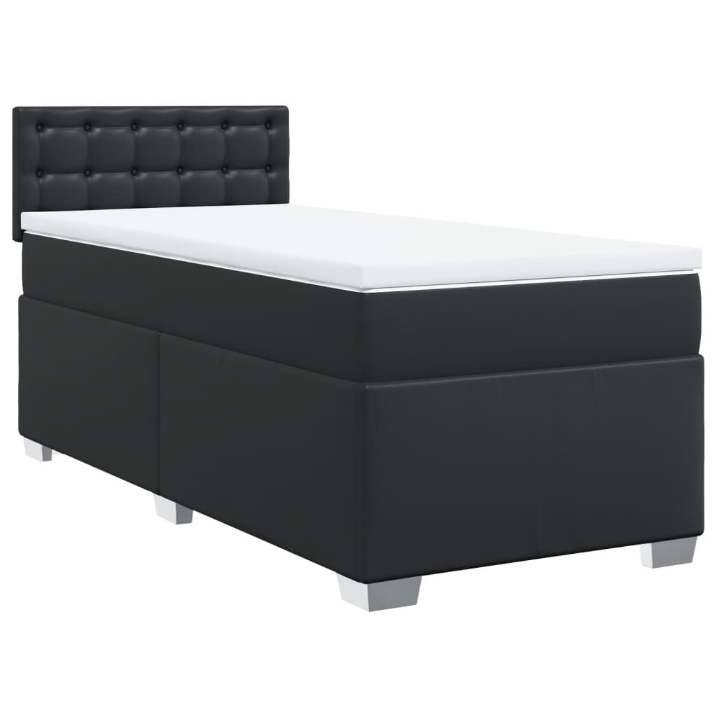 Box Spring Bed with Mattress Black 80x200 cm Faux Leather