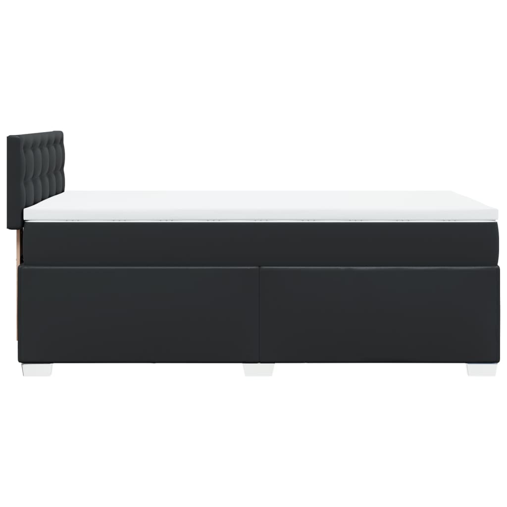 Box Spring Bed with Mattress Black 80x200 cm Faux Leather