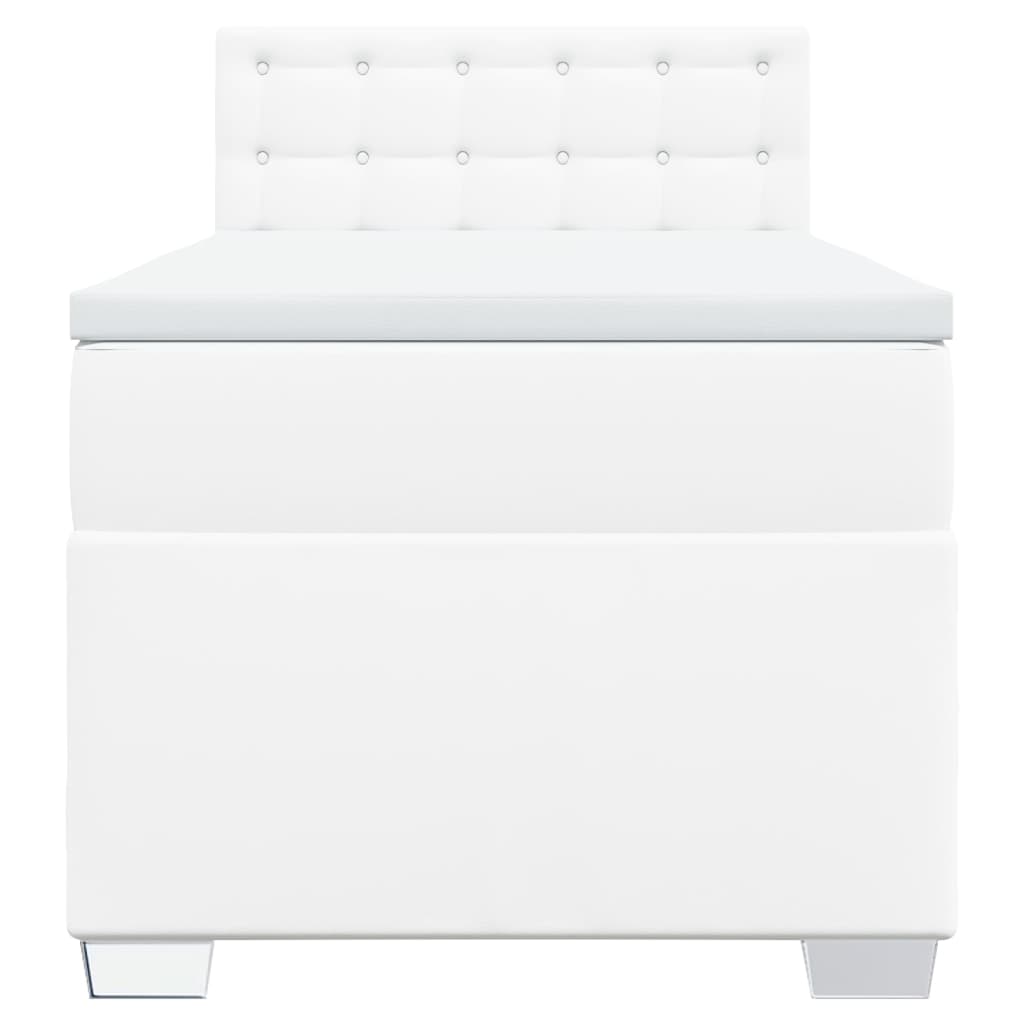 Box Spring Bed with Mattress White 80x200 cm Faux Leather
