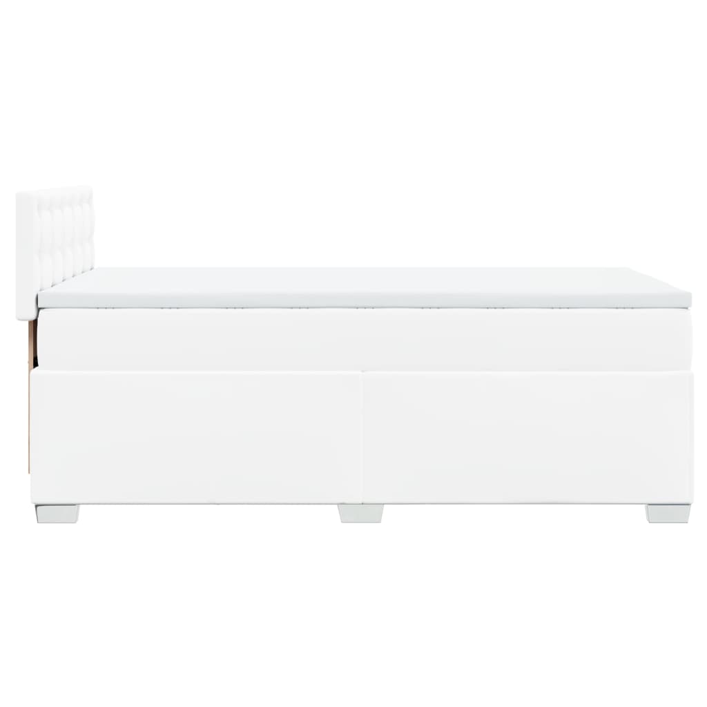 Box Spring Bed with Mattress White 80x200 cm Faux Leather