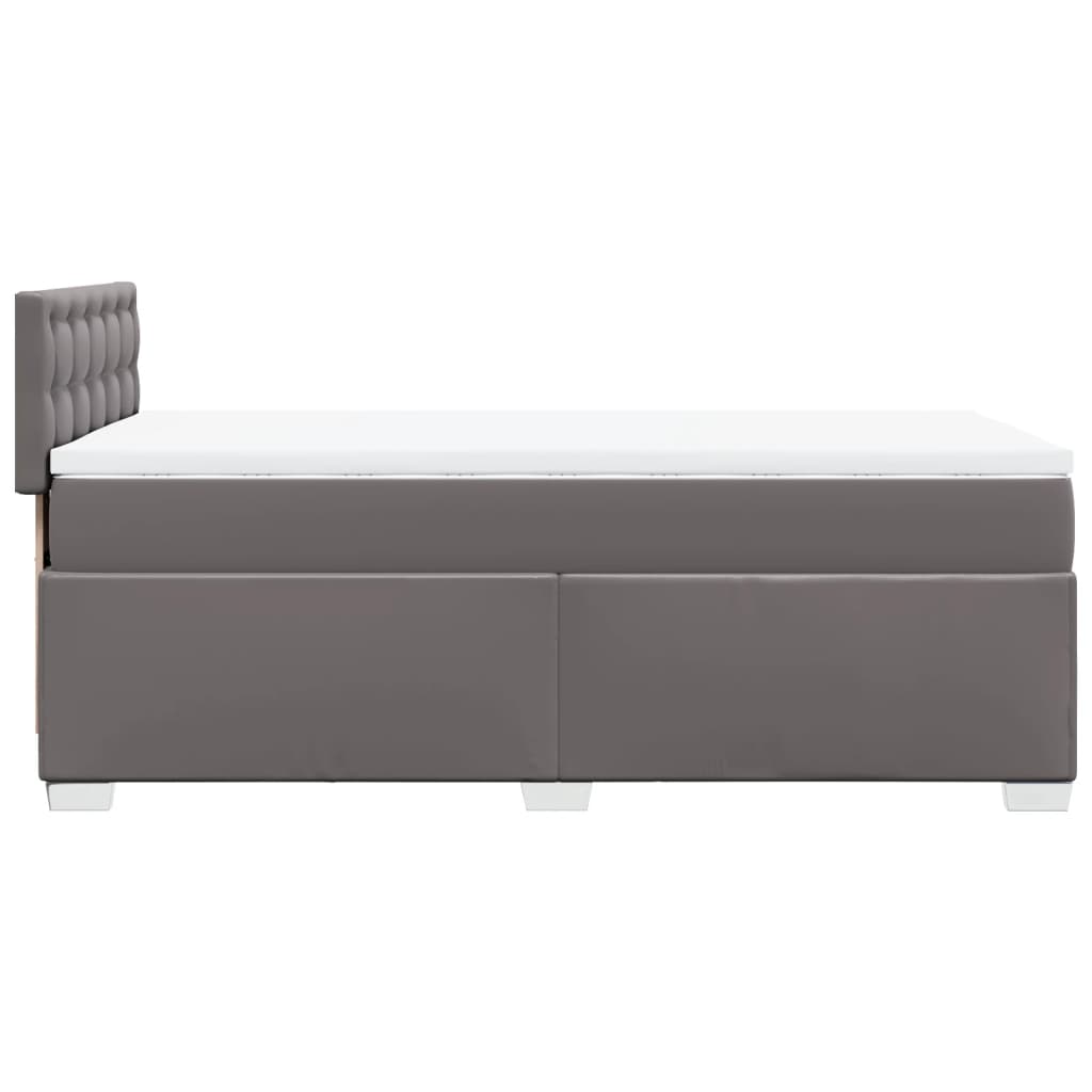 Box Spring Bed with Mattress Grey 80x200 cm Faux Leather