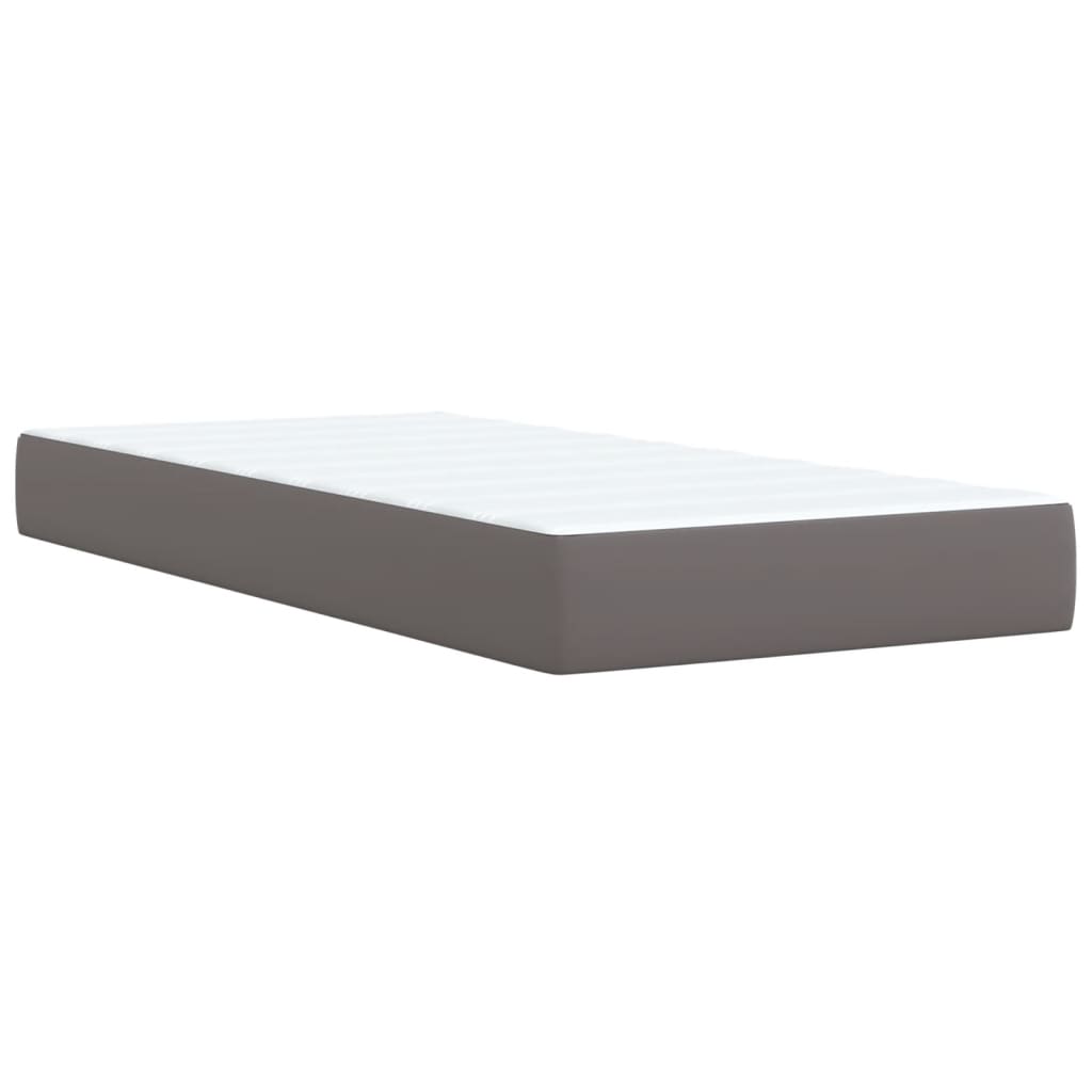 Box Spring Bed with Mattress Grey 80x200 cm Faux Leather