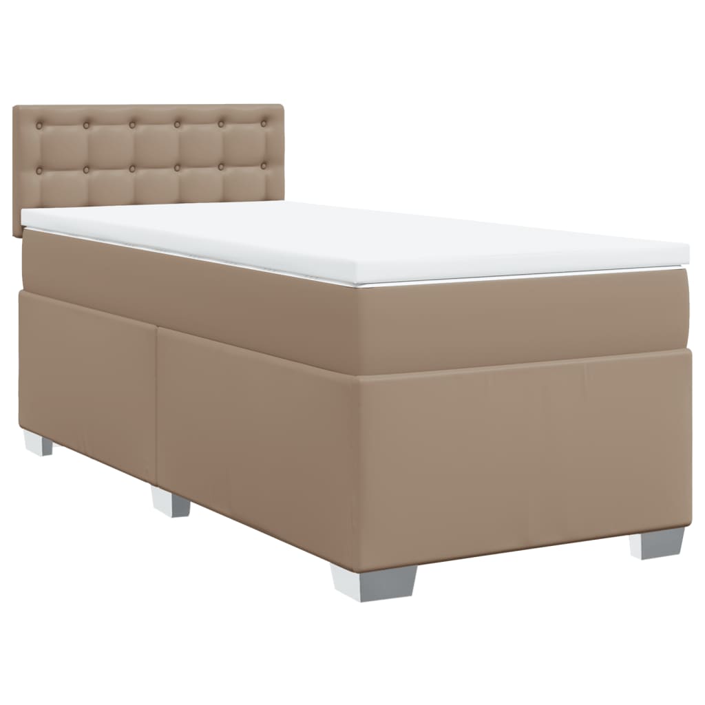 Box Spring Bed with Mattress Cappuccino 80x200 cm Faux Leather