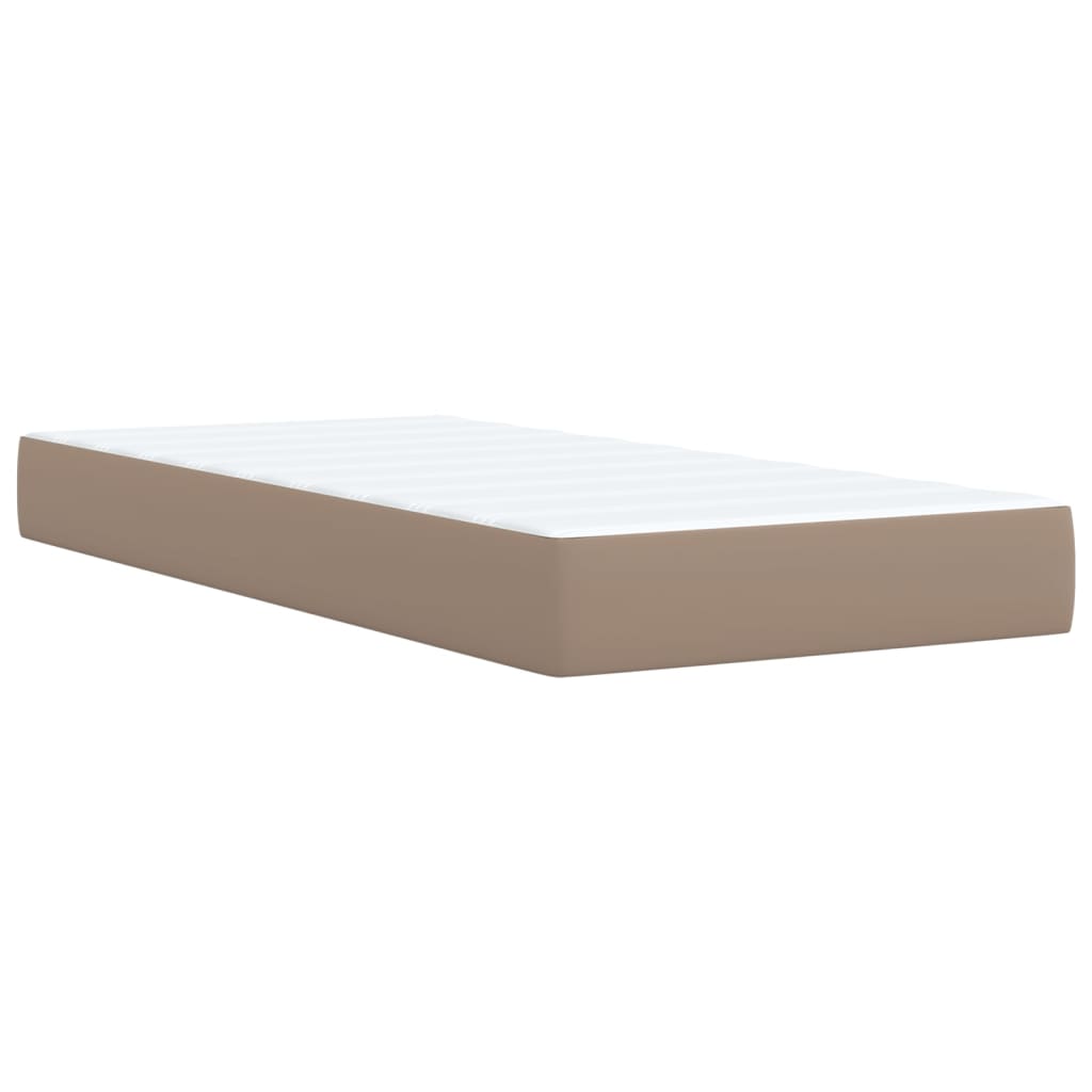 Box Spring Bed with Mattress Cappuccino 80x200 cm Faux Leather