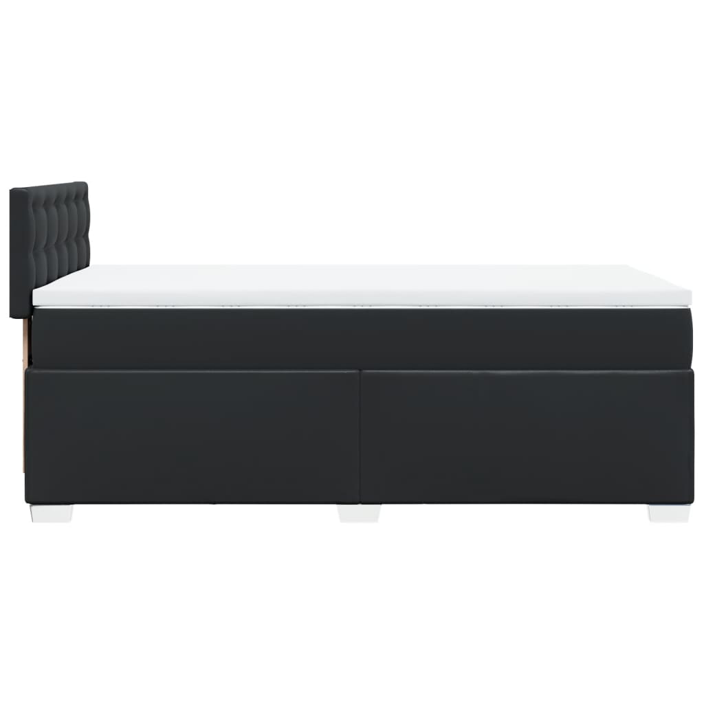 Box Spring Bed with Mattress Black 90x190 cm Faux Leather