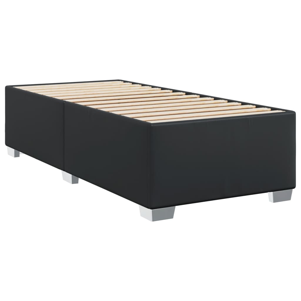 Box Spring Bed with Mattress Black 90x190 cm Faux Leather