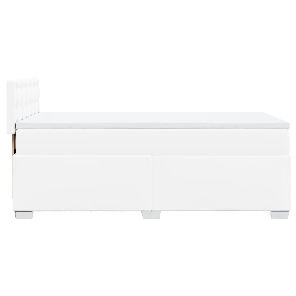 Box Spring Bed with Mattress White 90x190 cm Faux Leather