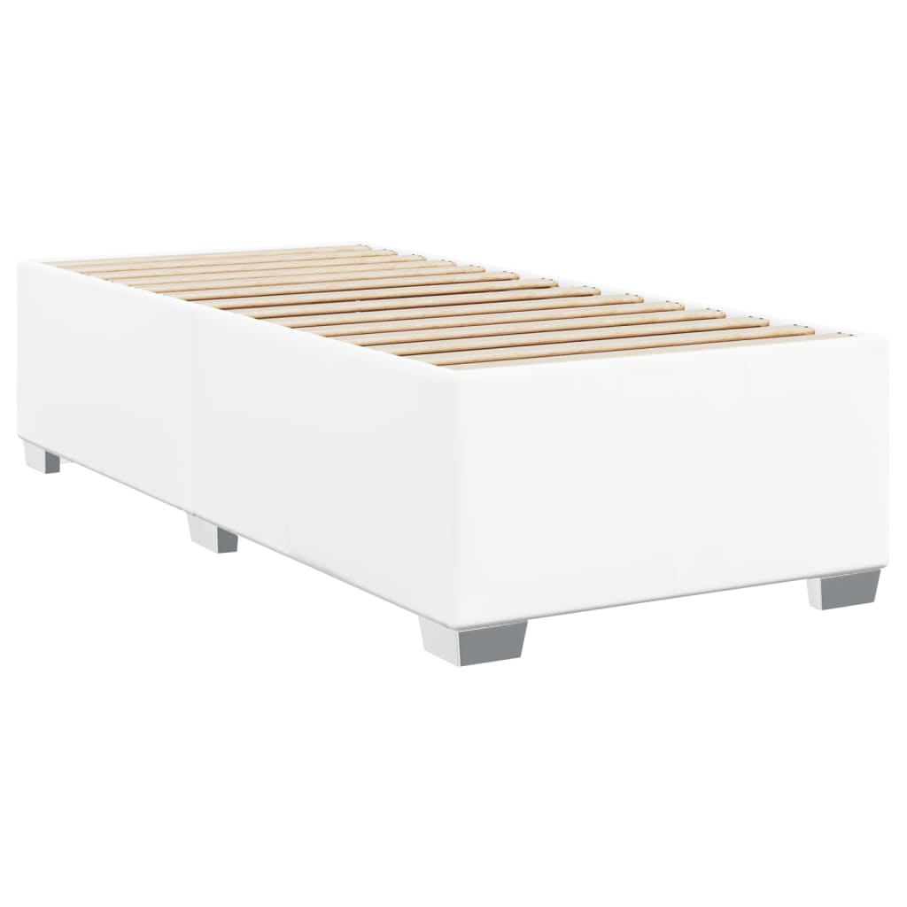 Box Spring Bed with Mattress White 90x190 cm Faux Leather