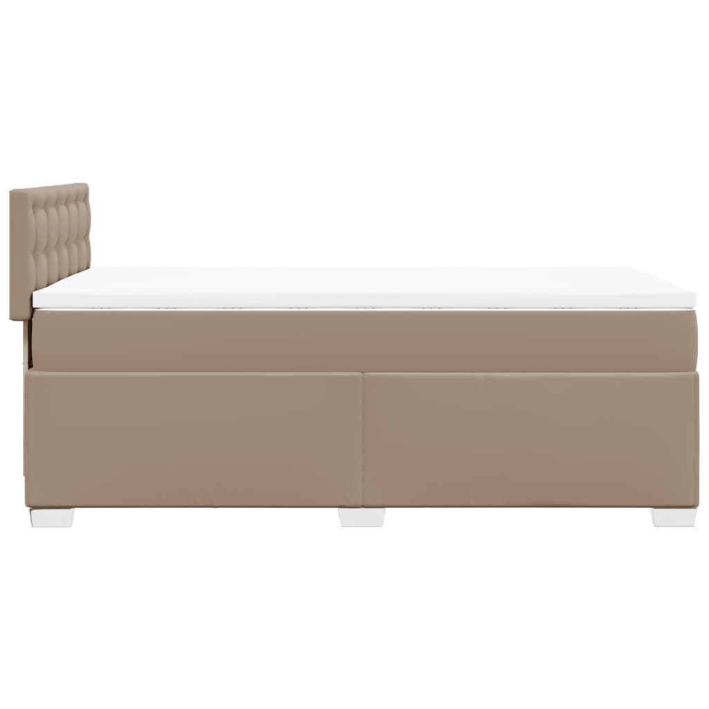 Box Spring Bed with Mattress Cappuccino 90x190 cm Faux Leather