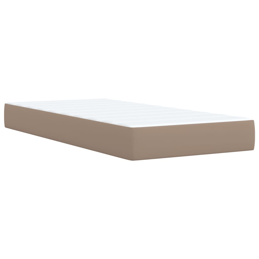 Box Spring Bed with Mattress Cappuccino 90x190 cm Faux Leather