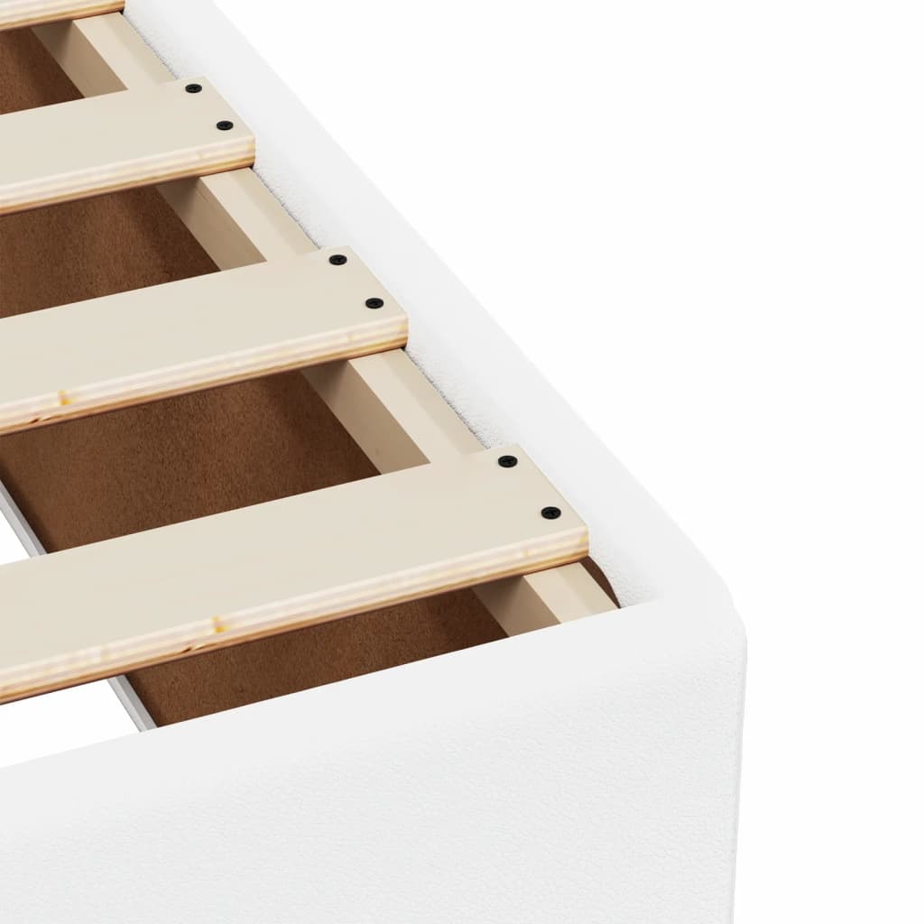 Box Spring Bed with Mattress White 90x200 cm Faux Leather