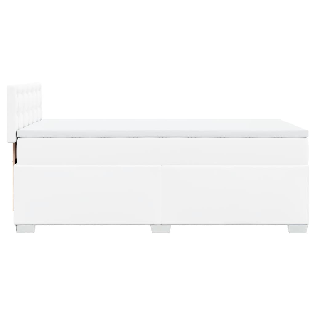 Box Spring Bed with Mattress White 100x200 cm Faux Leather