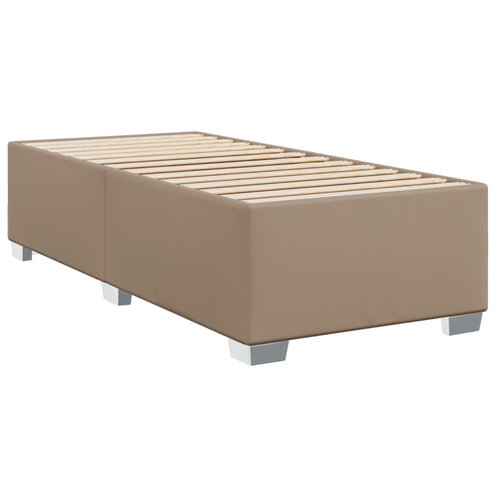 Box Spring Bed with Mattress Cappuccino 100x200 cm Faux Leather