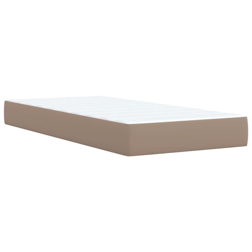 Box Spring Bed with Mattress Cappuccino 100x200 cm Faux Leather