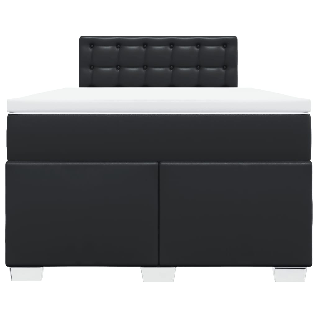 Box Spring Bed with Mattress Black 120x190 cm Faux Leather