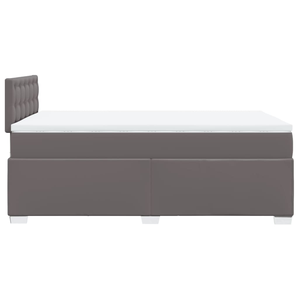 Box Spring Bed with Mattress Grey 120x190 cm Faux Leather