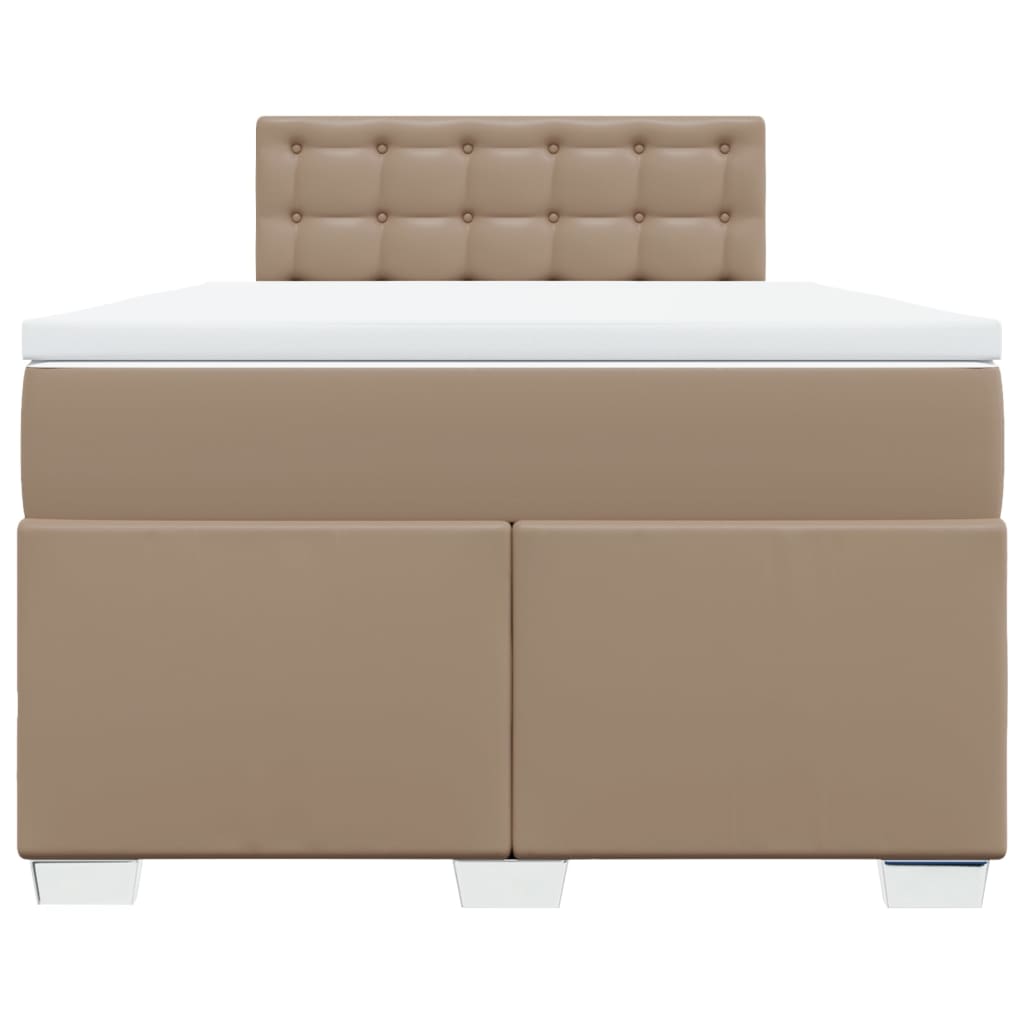 Box Spring Bed with Mattress Cappuccino 120x190 cm Faux Leather