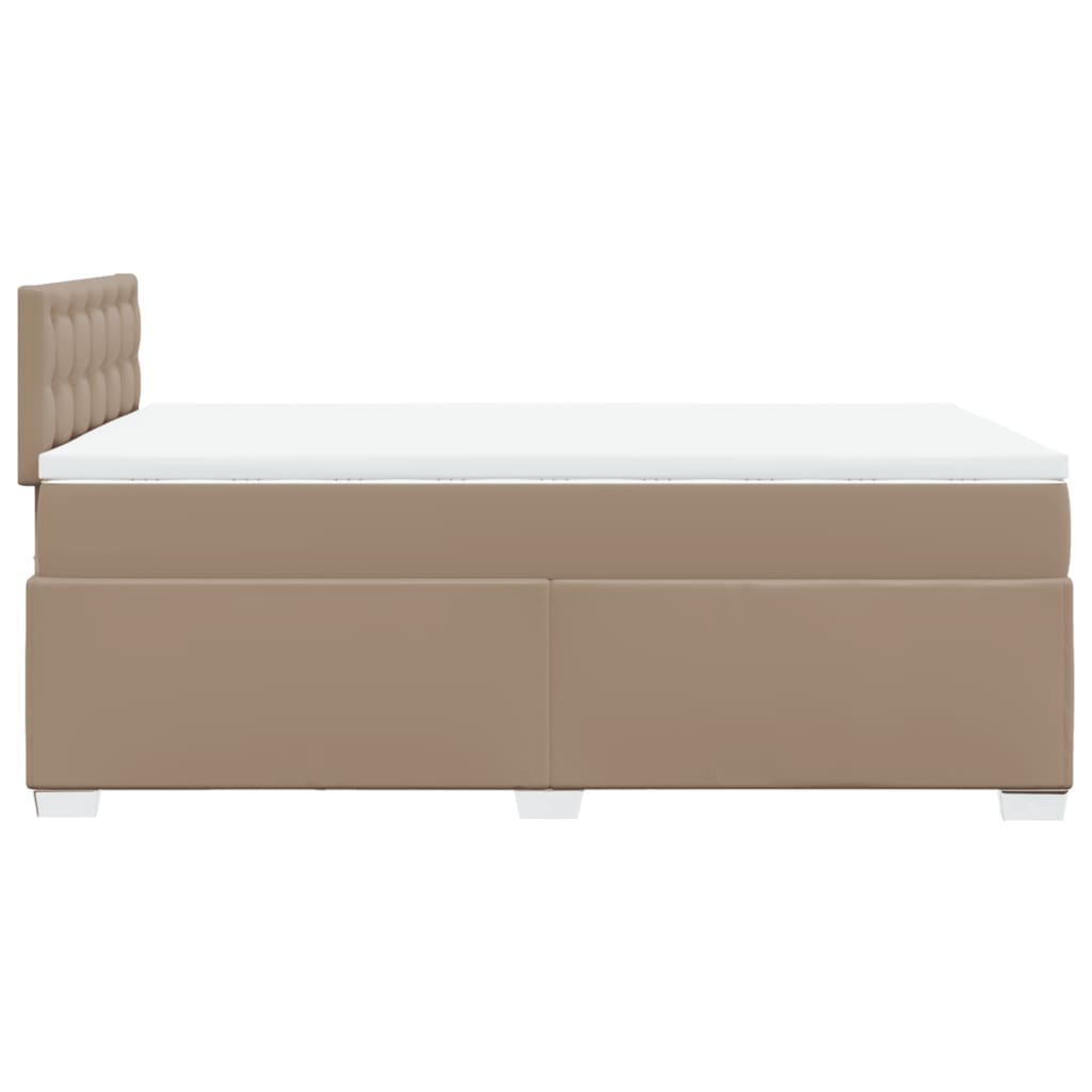 Box Spring Bed with Mattress Cappuccino 120x190 cm Faux Leather