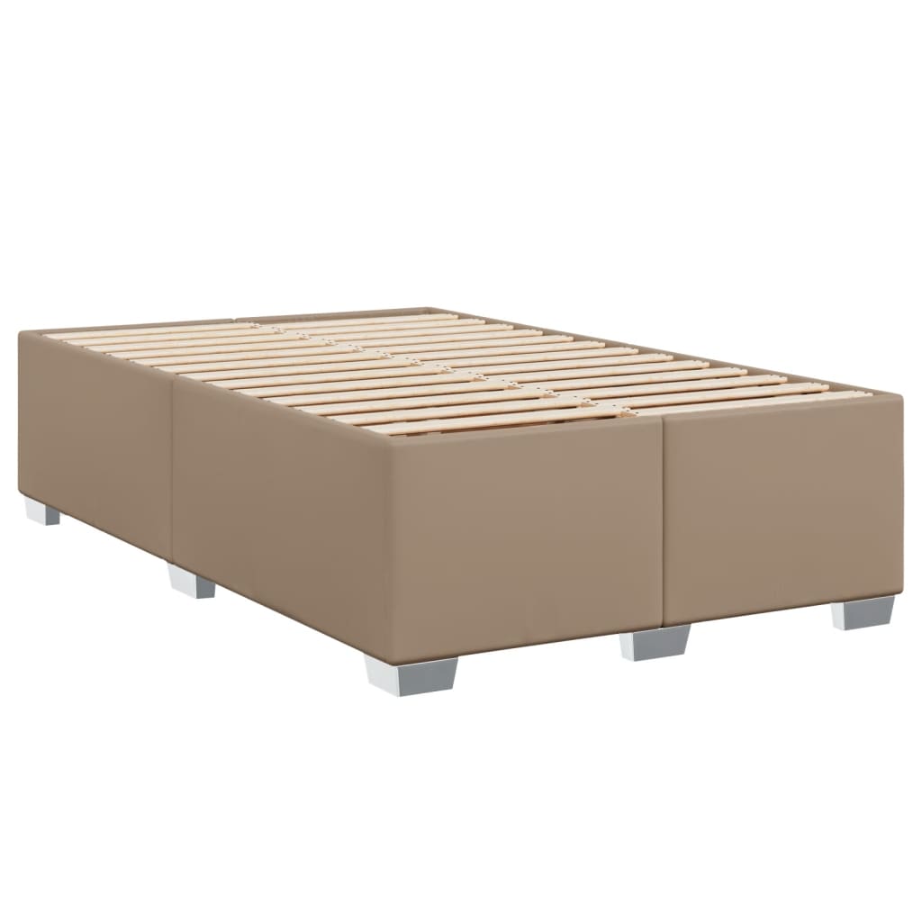 Box Spring Bed with Mattress Cappuccino 120x190 cm Faux Leather
