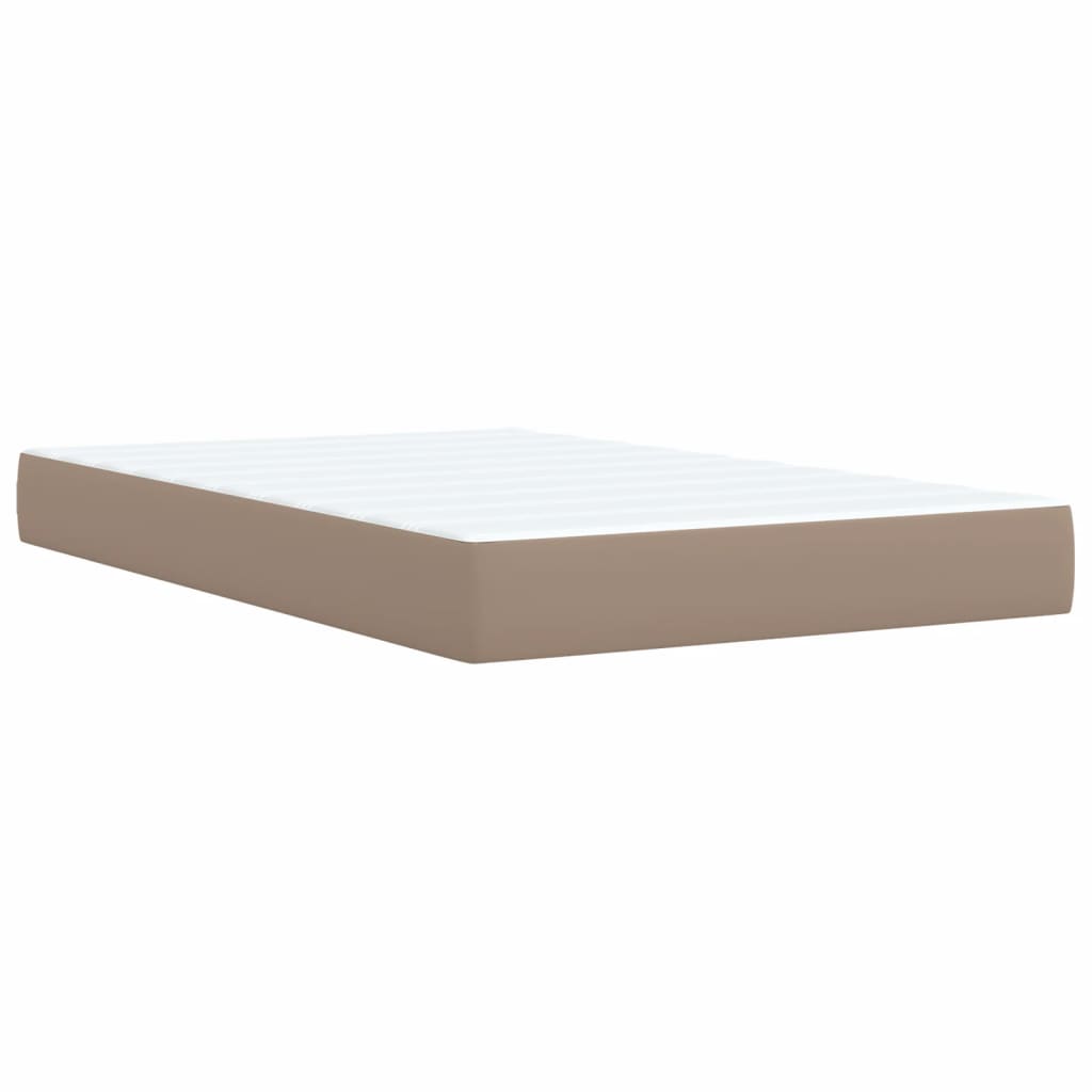 Box Spring Bed with Mattress Cappuccino 120x190 cm Faux Leather