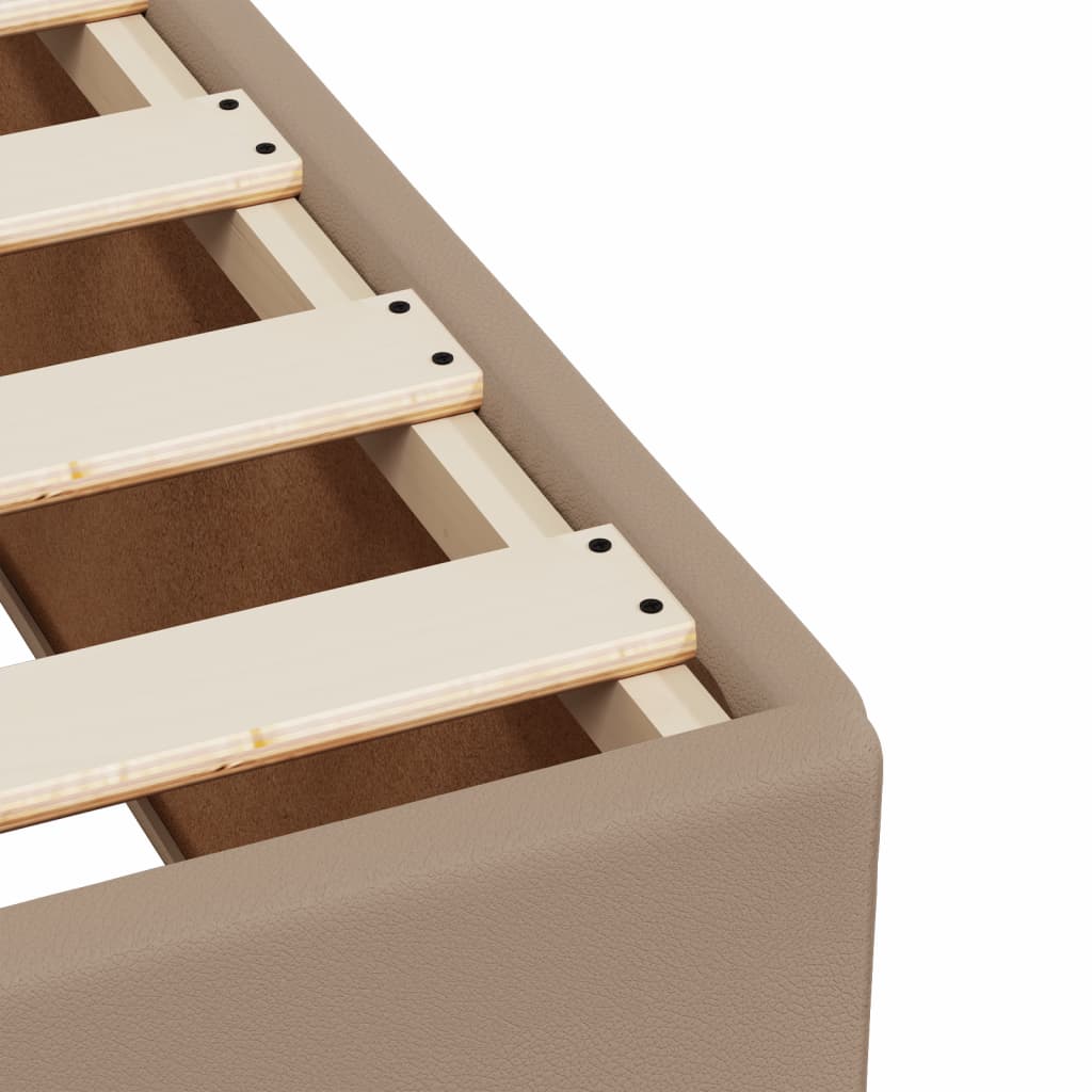 Box Spring Bed with Mattress Cappuccino 120x190 cm Faux Leather