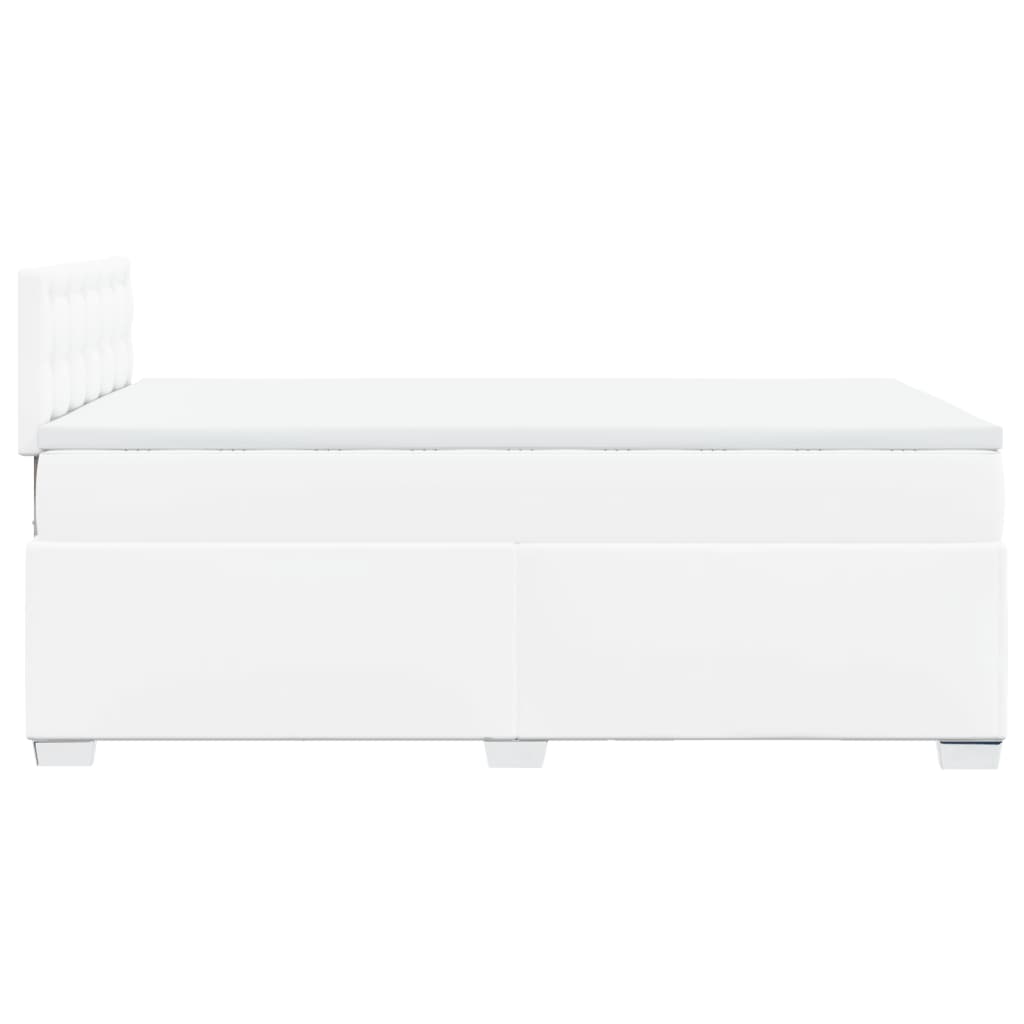 Box Spring Bed with Mattress White 120x200 cm Faux Leather
