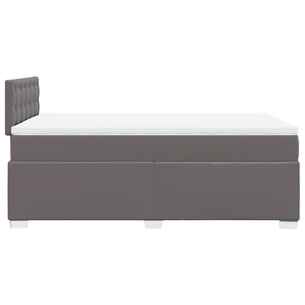 Box Spring Bed with Mattress Grey 120x200 cm Faux Leather