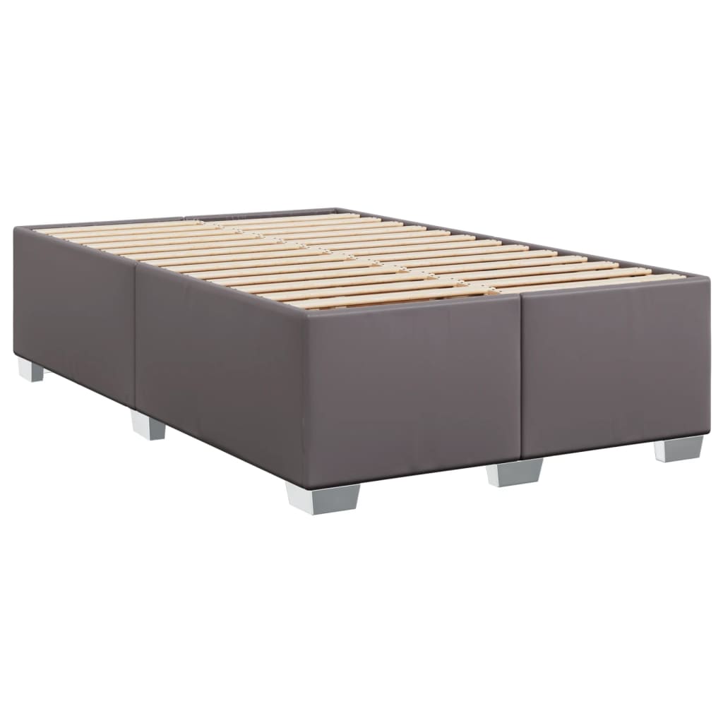 Box Spring Bed with Mattress Grey 120x200 cm Faux Leather